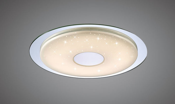 Mantra M5110 Virgin Flush 45cm Round 18W LED, 2700-6500K, 1680lm, Remote Silver/Frosted Acrylic/Polished Chrome, 3yrs Warranty