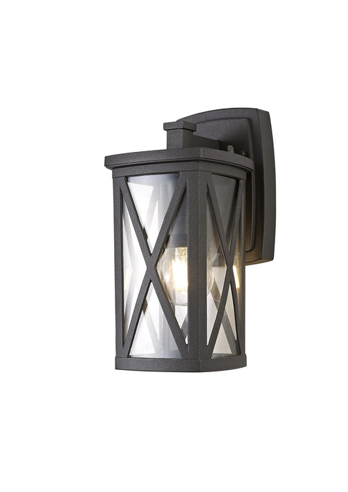 C-Lighting Wade Down Criss Cross Wall Lamp, 1 x E27, IP54, Anthracite/Clear Glass, 2yrs Warranty - 29214
