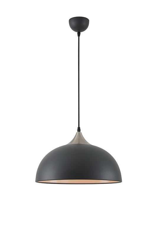 C-Lighting Waltham 38cm Small Pendant, 1 x E27, Graphite/Satin Nickel - 28610