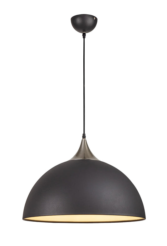 C-Lighting Waltham 50cm Large Pendant, 1 x E27, Graphite/Satin Nickel - 33184