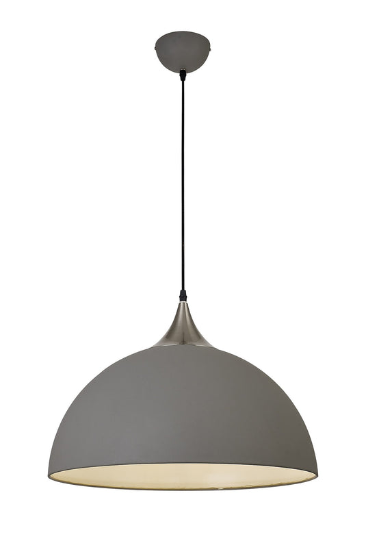 C-Lighting Waltham 50cm Large Pendant, 1 x E27, Sand Grey/Satin Nickel - 33185
