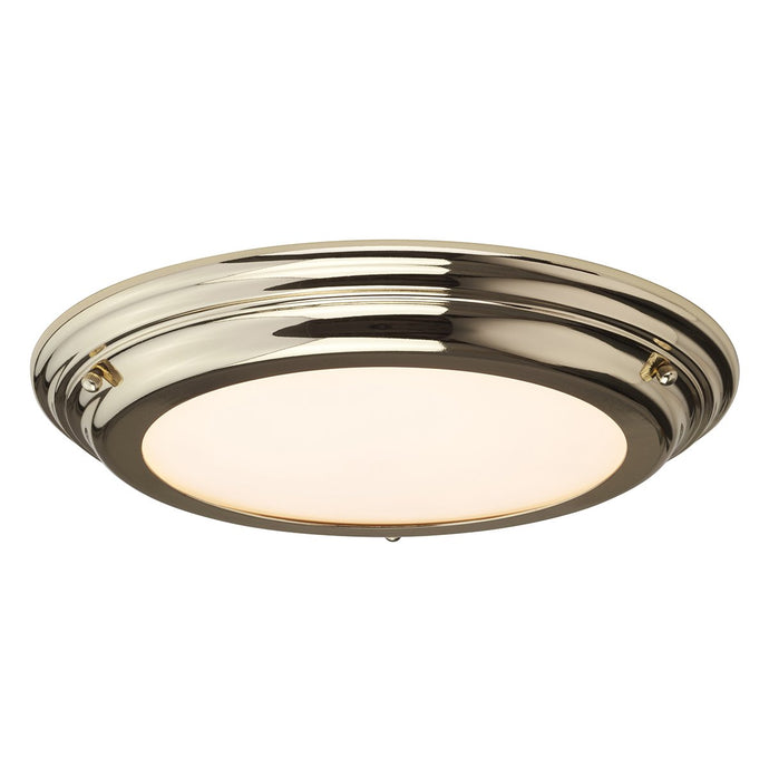 Elstead Lighting  WELLAND-F-PB Welland 1 Light Flush Light - Polished Brass