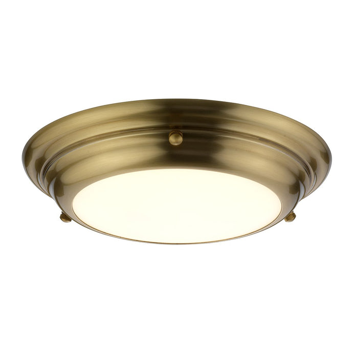 Elstead Lighting WELLAND-F-S-AB Welland 1 Light Mini LED Flush Light - Aged Brass