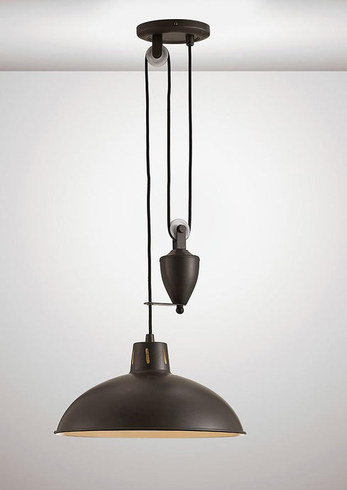 Deco D0150 Wellington Pulley System Pendant 1 Light E27 Antique Nickel