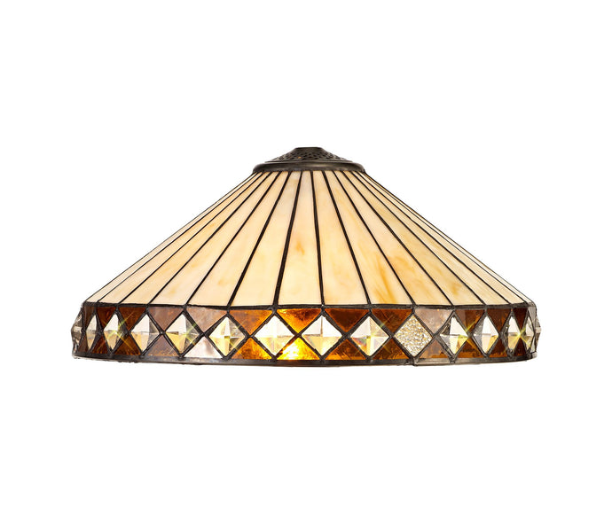 C-Lighting Westbrook Tiffany 40cm Shade Only Suitable For Pendant/Ceiling/Table Lamp, Amber/Cmurston/Crystal - 28850