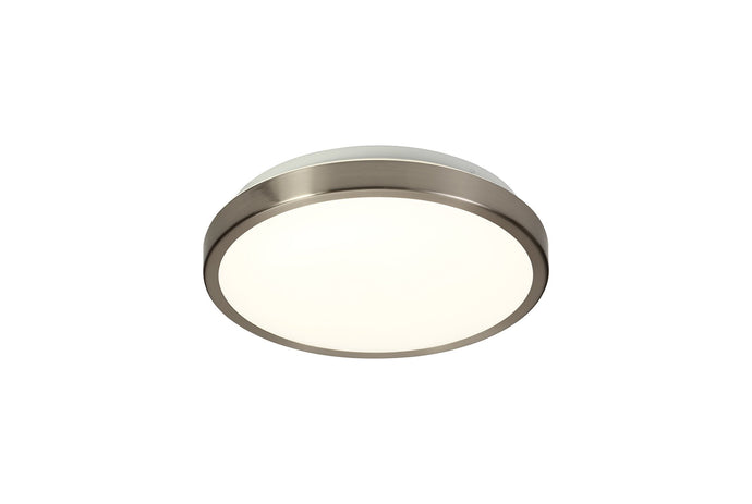 C-Lighting Westwell Ceiling, 1 x 12W LED, 4000K, 565lm, IP44, Satin Nickel/White, 3yrs Warranty - 29181