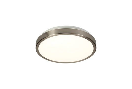 C-Lighting Westwell Ceiling, 1 x 12W LED, 4000K, 565lm, IP44, Satin Nickel/White, 3yrs Warranty - 29181
