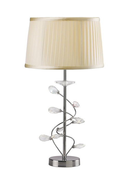 Diyas IL31210/CR Willow Table Lamp With Cream Shade 1 Light Polished Chrome/Crystal - 38302