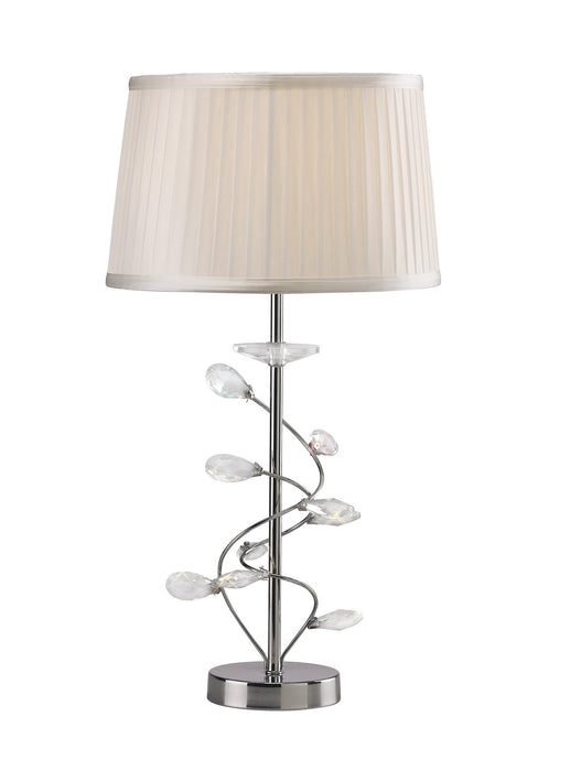 Diyas IL31210 Willow Table Lamp With White Shade 1 Light Polished Chrome/Crystal - 20605