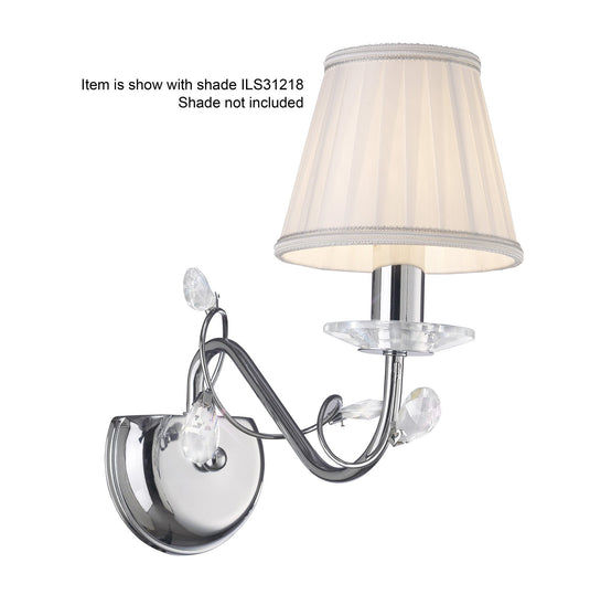 Diyas IL31211 Willow Wall Lamp WITHOUT SHADE 1 Light Polished Chrome/Crystal - 38303