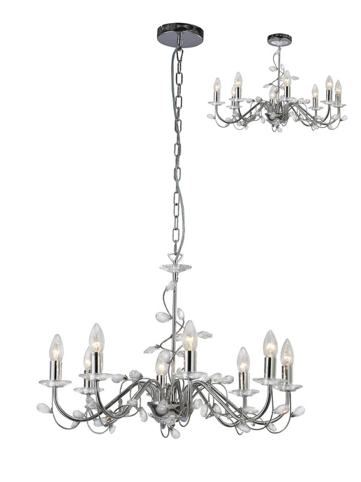 Diyas IL31218 Willow Pendant WITHOUT SHADE 8 Light Polished Chrome/Crystal - 38307