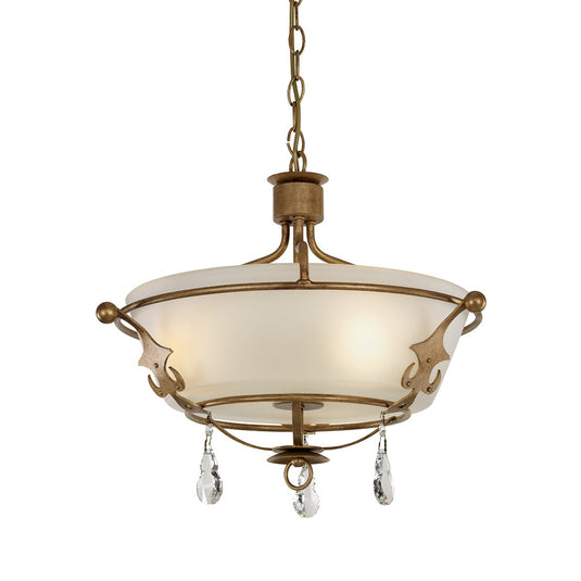 Elstead Lighting  WINDSOR-SF-GOLD Windsor 3 Light Semi Flush Light - Gold Patina
