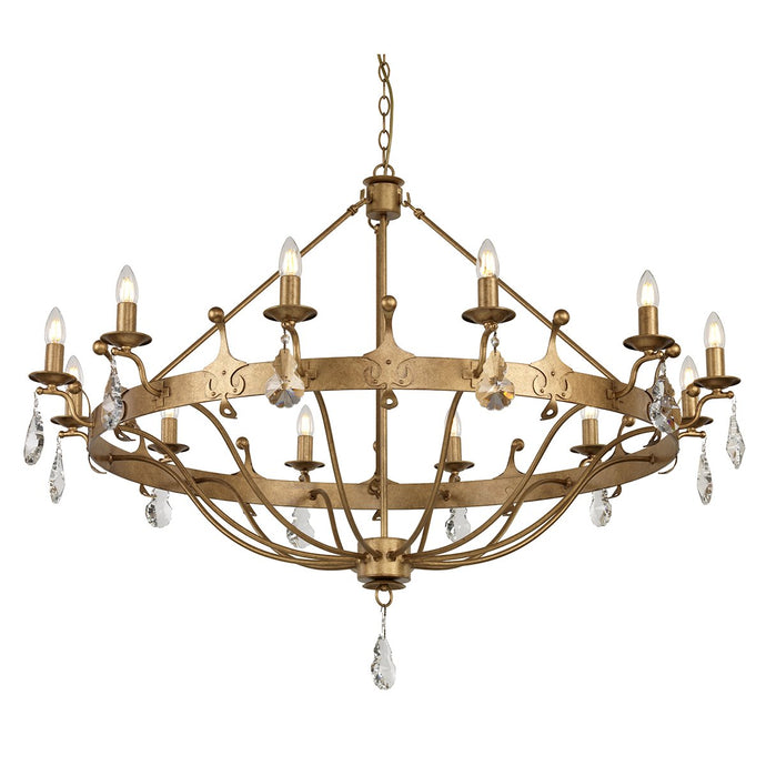 Elstead Lighting  WINDSOR12-GOLD Windsor 12 Light Chandelier - Gold Patina