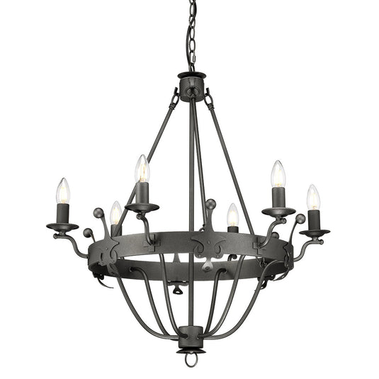 Elstead Lighting WINDSOR6-GR Windsor 6 Light Chandelier - Graphite