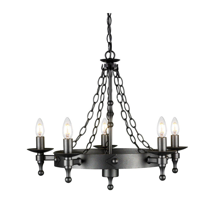Elstead Lighting WR5-GRAPHITE Warwick 5 Light Chandelier