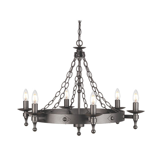 Elstead Lighting WR6-GRAPHITE Warwick 6 Light Chandelier