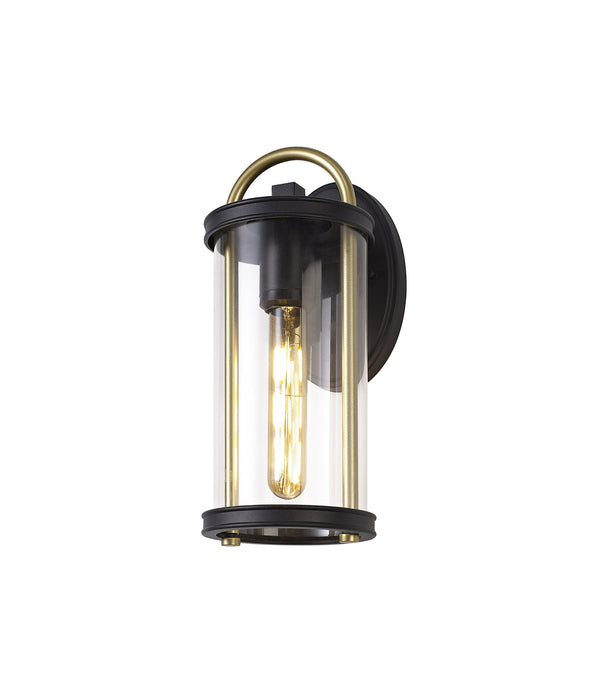 C-Lighting Yorkletts Small Wall Lamp, 1 x E27, Black & Gold/Clear Glass, IP54, 2yrs Warranty - 29049