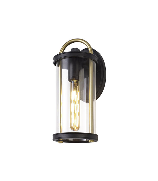 C-Lighting Yorkletts Small Wall Lamp, 1 x E27, Black & Gold/Clear Glass, IP54, 2yrs Warranty - 29049