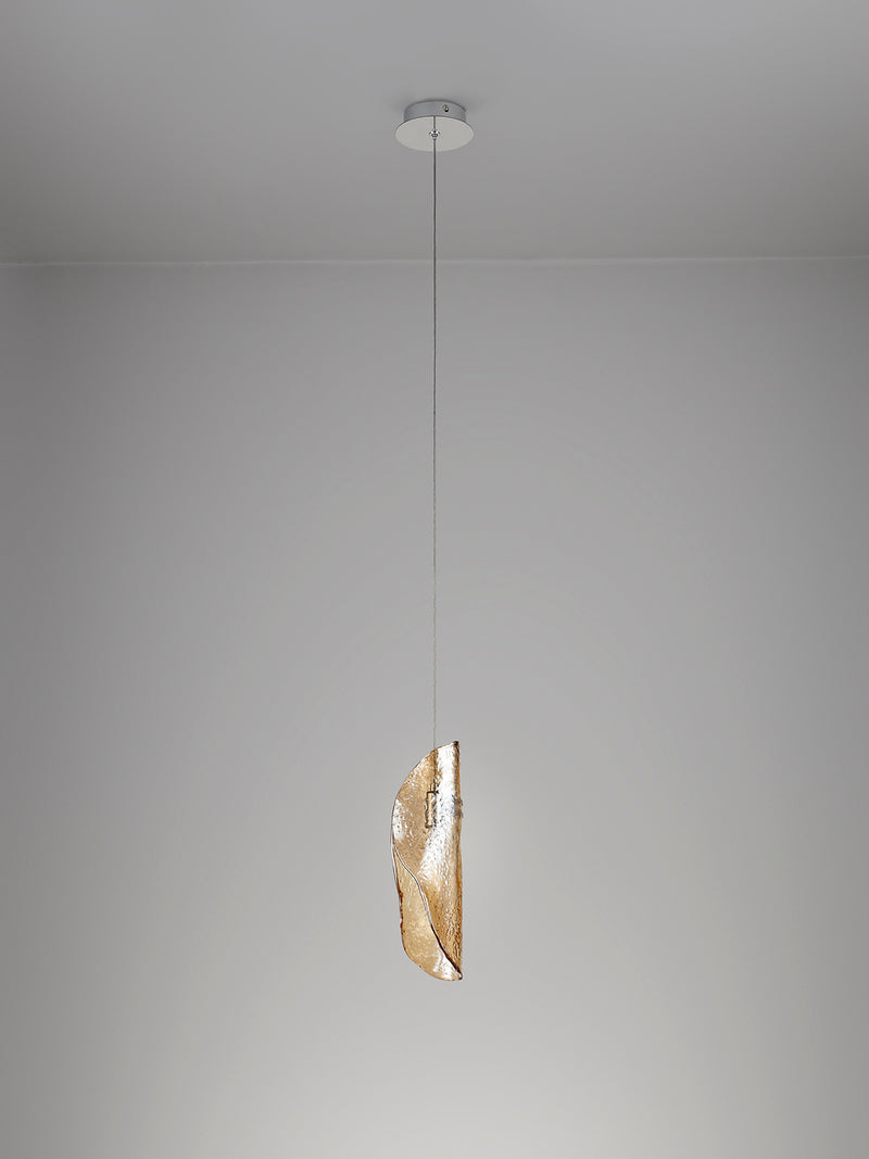 Load image into Gallery viewer, C-Lighting Zamicah Pendant 2m, 1 x G9, Polished Chrome/Amber Glass - 33176
