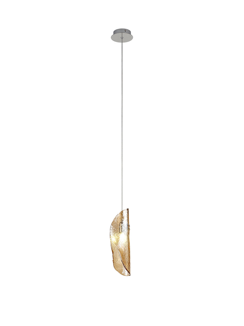 Load image into Gallery viewer, C-Lighting Zamicah Pendant 2m, 1 x G9, Polished Chrome/Amber Glass - 33176

