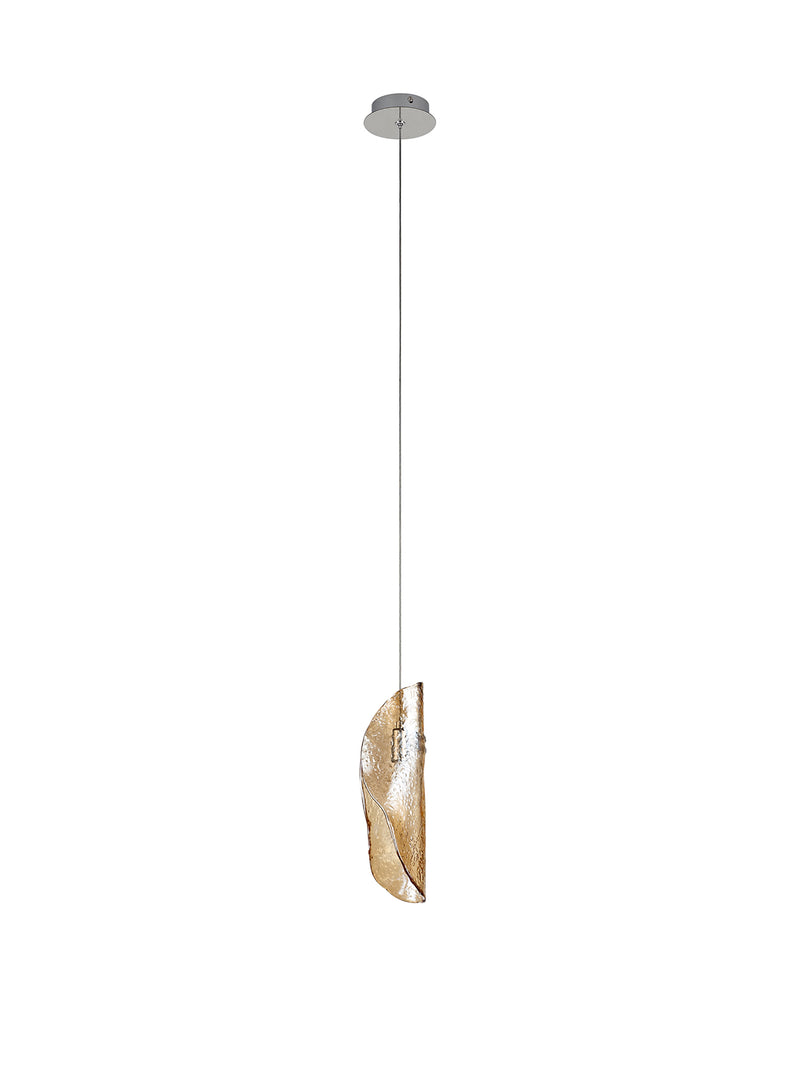 Load image into Gallery viewer, C-Lighting Zamicah Pendant 2m, 1 x G9, Polished Chrome/Amber Glass - 33176
