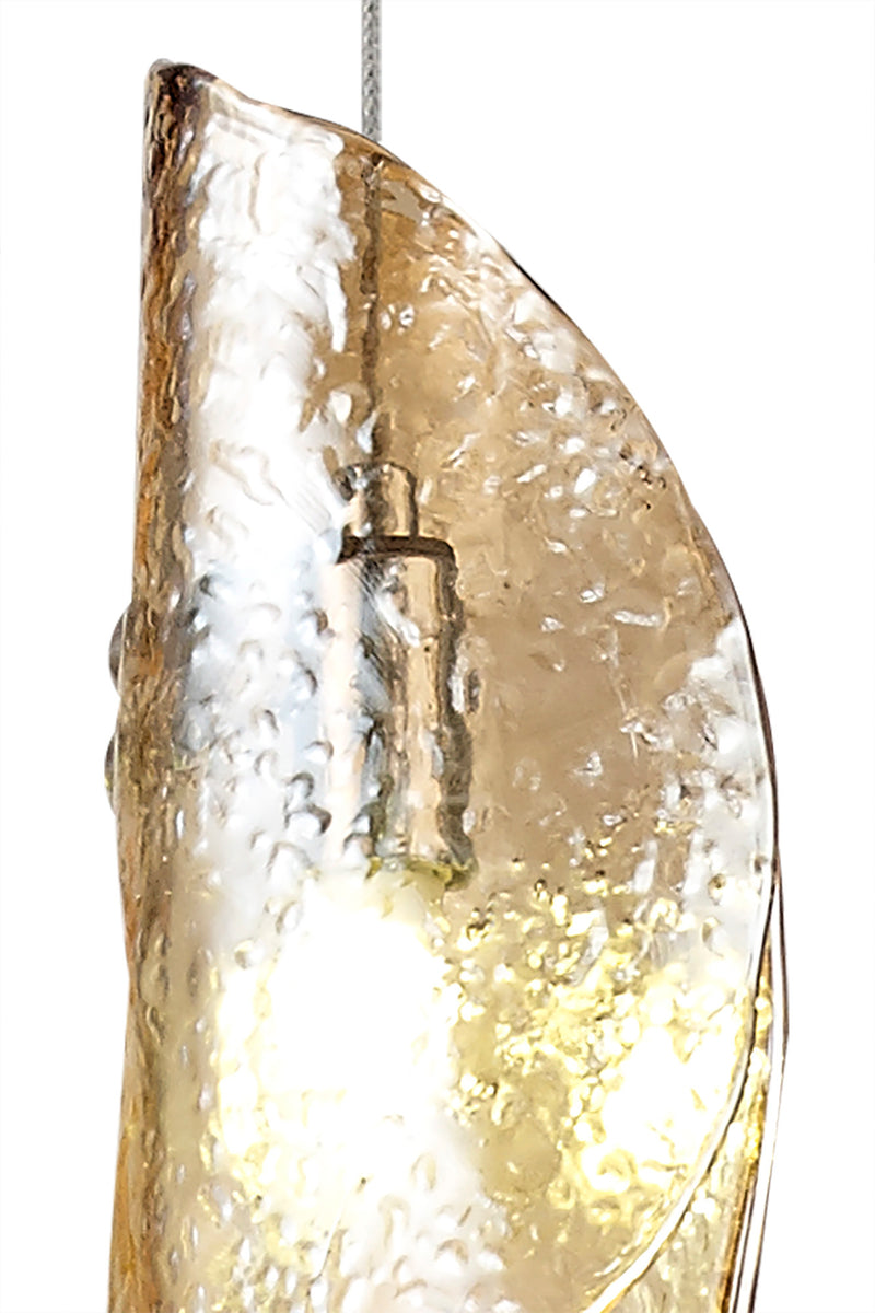 Load image into Gallery viewer, C-Lighting Zamicah Pendant 2m, 1 x G9, Polished Chrome/Amber Glass - 33176
