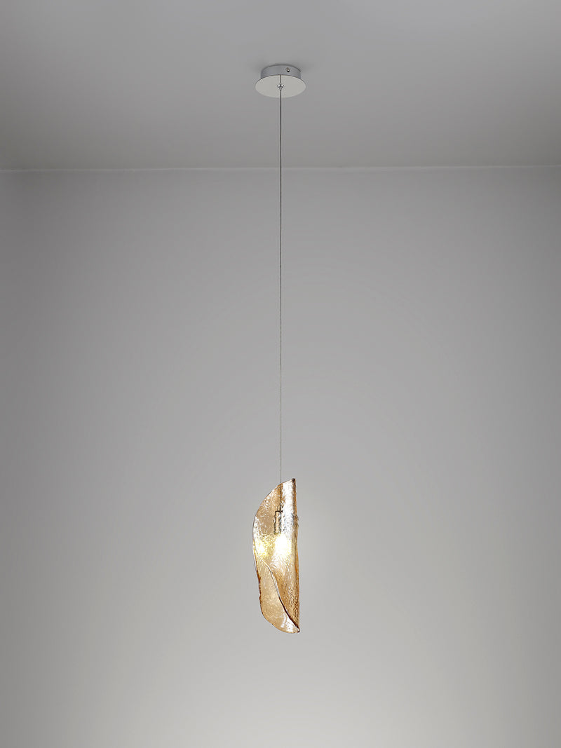 Load image into Gallery viewer, C-Lighting Zamicah Pendant 2m, 1 x G9, Polished Chrome/Amber Glass - 33176
