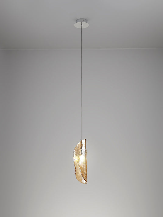 C-Lighting Zamicah Pendant 2m, 1 x G9, Polished Chrome/Amber Glass - 33176