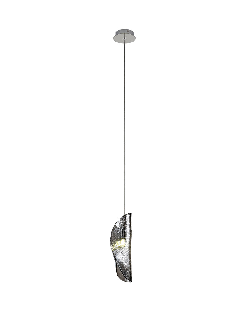 Load image into Gallery viewer, C-Lighting Zamicah Pendant 2m, 1 x G9, Polished Chrome/Smoked Glass - 33177
