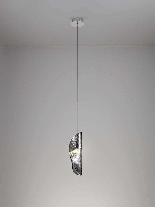 C-Lighting Zamicah Pendant 2m, 1 x G9, Polished Chrome/Smoked Glass - 33177