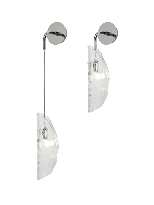 C-Lighting Zamicah Wall Light, 1 x G9, Polished Chrome/Clear Glass - 33179