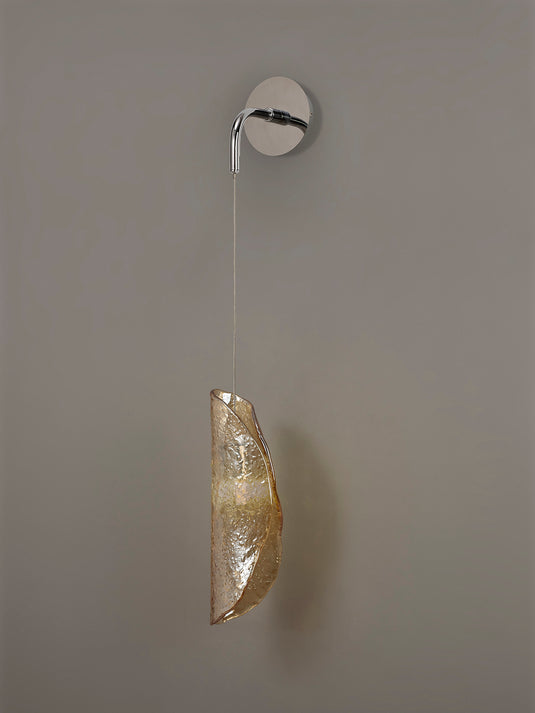 C-Lighting Zamicah Wall Light, 1 x G9, Polished Chrome/Amber Glass - 33180