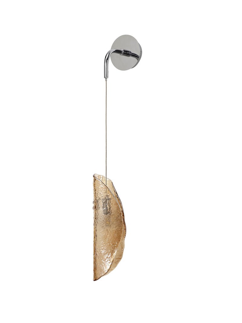 Load image into Gallery viewer, C-Lighting Zamicah Wall Light, 1 x G9, Polished Chrome/Amber Glass - 33180
