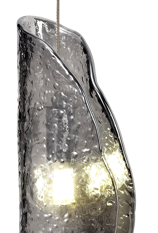 C-Lighting Zamicah Wall Light, 1 x G9, Polished Chrome/Smoked Glass - 33181