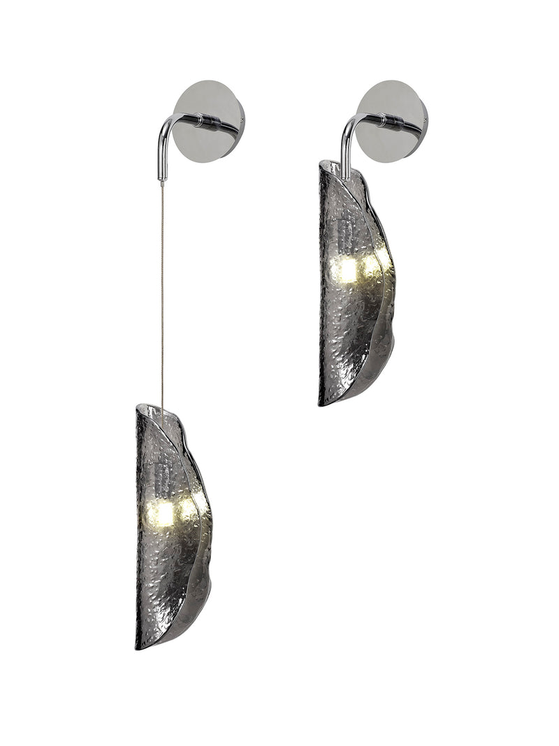 Load image into Gallery viewer, C-Lighting Zamicah Wall Light, 1 x G9, Polished Chrome/Smoked Glass - 33181
