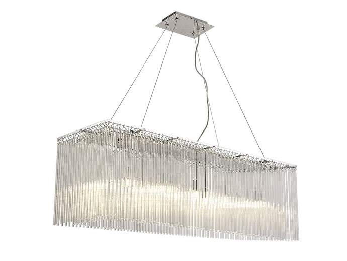 Diyas IL30012/G9 Zanthe Pendant Linear 10 Light Polished Chrome/Clear Glass - 37877