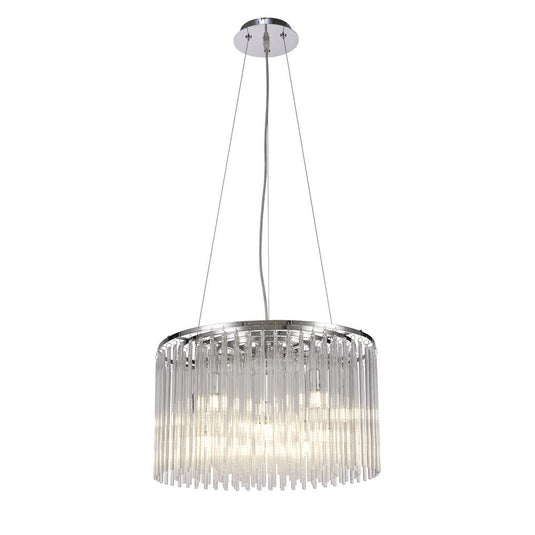 Diyas IL30018/G9 Zanthe Pendant Round 10 Light Polished Chrome/Clear Glass - 37884