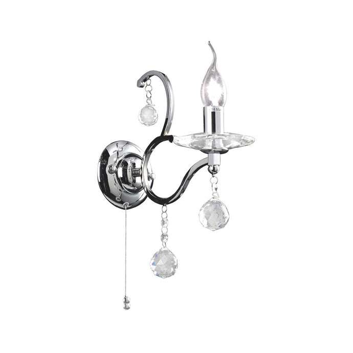 Diyas IL30121 Zinta Wall Lamp Switched 1 Light Polished Chrome/Crystal - 37970