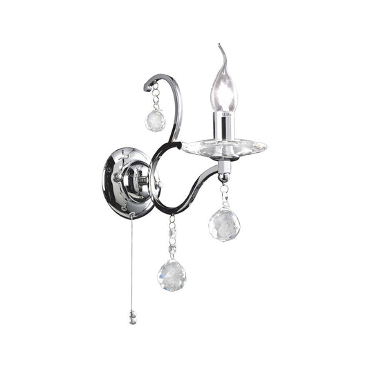 Diyas IL30121 Zinta Wall Lamp Switched 1 Light Polished Chrome/Crystal - 37970