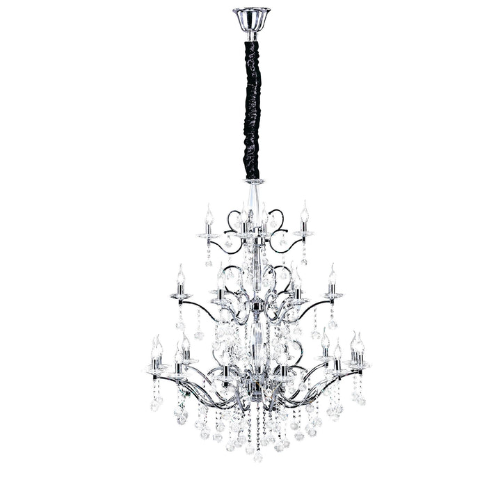 Diyas IL30126+4+12 Zinta Pendant 3 Tier 22 Light E14 Polished Chrome/Crystal, (ITEM REQUIRES CONSTRUCTION/CONNECTION) Item Weight: 28.2kg - 37974