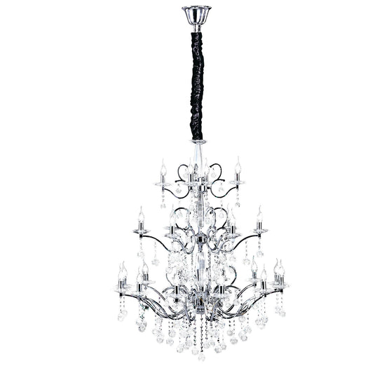 Diyas IL30126+4+12 Zinta Pendant 3 Tier 22 Light E14 Polished Chrome/Crystal, (ITEM REQUIRES CONSTRUCTION/CONNECTION) Item Weight: 28.2kg - 37974
