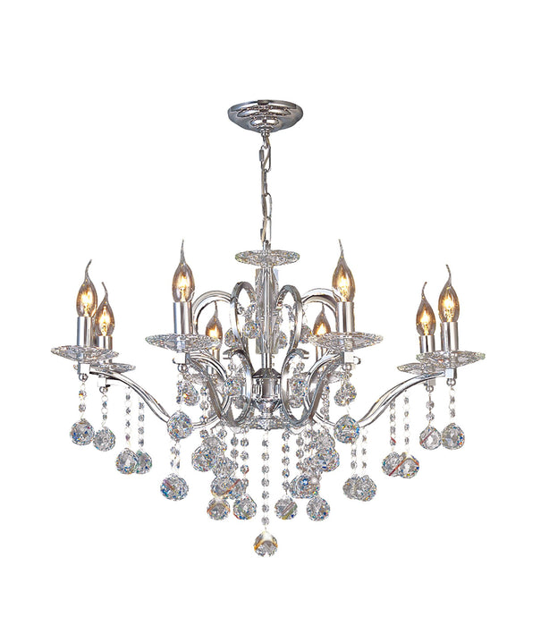 Diyas IL30128 Zinta Pendant 8 Light Polished Chrome/Crystal - 22126