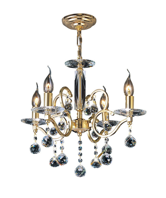 Diyas IL30224 Zinta Pendant 4 Light French Gold/Crystal - 38002